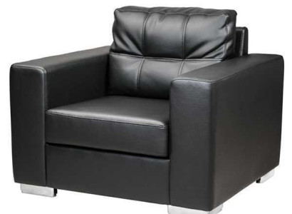 Schwarzer Sessel Kunstleder Einsitzer Wohnzimmer Relax Neuer 1-Sitzer